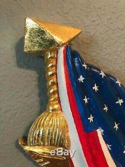 Bellamy-style hand carved American eagle, gold leafed, hand painted
