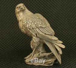 Big chinese old copper hand carved eagle statue collectable home decoration