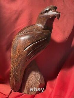 Big hand carved wooden eagle as is