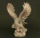 Big Rare Old Copper Hand Carving Eagle Figure Statue Table Decoration