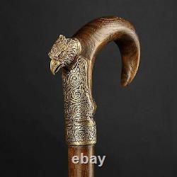 Bronze Eagle Exclusive Vintage Cane, Hand Carved Wooden Walking Stick for Gift
