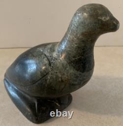 Canadian Eskimo Art Signed Inuit Soapstone Carving Eagle Large Vtg Hand Carved