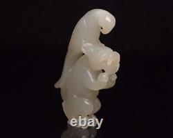 Certified Chinese Natural Hetian Jade Hand-carved Eagle Bear Statue 20115