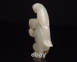 Certified Chinese Natural Hetian Jade Hand-carved Eagle Bear Statue 20115