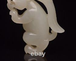 Certified Chinese Natural Hetian Jade Hand-carved Eagle Bear Statue 20115