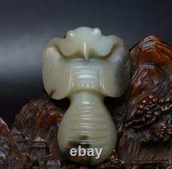 Certified Chinese Natural Hetian Jade Hand-carved Eagle Statue Pendant 3271