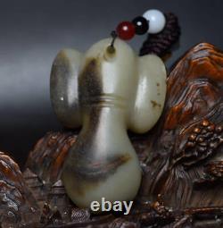 Certified Chinese Natural Hetian Jade Hand-carved Eagle Statue Pendant 3271