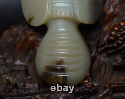 Certified Chinese Natural Hetian Jade Hand-carved Eagle Statue Pendant 3271