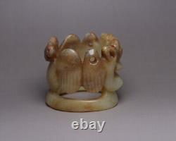 Certified Chinese Natural Hetian Jade Hand-carved Exquisite Eagle Statue 2535