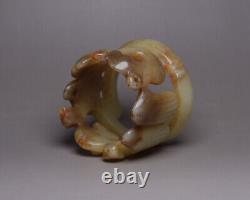 Certified Chinese Natural Hetian Jade Hand-carved Exquisite Eagle Statue 2535