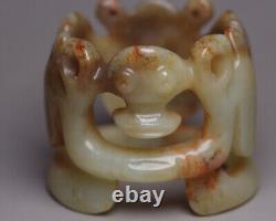 Certified Chinese Natural Hetian Jade Hand-carved Exquisite Eagle Statue 2535