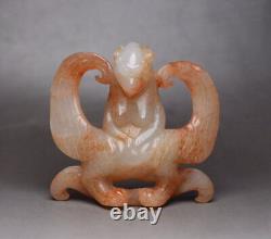 Certified Chinese Natural Hetian Jade Hand-carved Exquisite Eagle Statue 2751