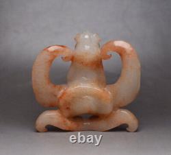 Certified Chinese Natural Hetian Jade Hand-carved Exquisite Eagle Statue 2751