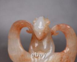 Certified Chinese Natural Hetian Jade Hand-carved Exquisite Eagle Statue 2751