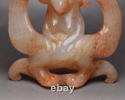 Certified Chinese Natural Hetian Jade Hand-carved Exquisite Eagle Statue 2751