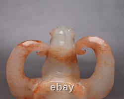 Certified Chinese Natural Hetian Jade Hand-carved Exquisite Eagle Statue 2751