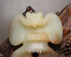 Certified Natural Hetian Jade Hand-carved Exquisite Eagle Statue Pendant 3168