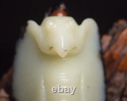 Certified Natural Hetian Jade Hand-carved Exquisite Eagle Statue Pendant 9056