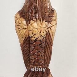 Chainsaw Carved Eagle Hand Carved 20.5 Inches Tall Woodcarving Folk Art Rustic