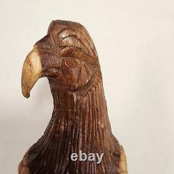 Chainsaw Carved Eagle Hand Carved 20.5 Inches Tall Woodcarving Folk Art Rustic