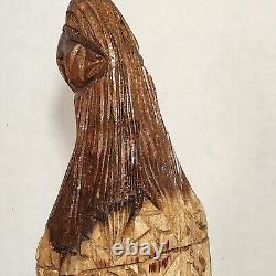 Chainsaw Carved Eagle Hand Carved 20.5 Inches Tall Woodcarving Folk Art Rustic