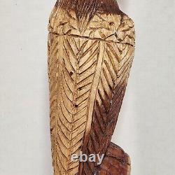 Chainsaw Carved Eagle Hand Carved 20.5 Inches Tall Woodcarving Folk Art Rustic