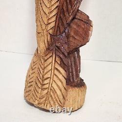 Chainsaw Carved Eagle Hand Carved 20.5 Inches Tall Woodcarving Folk Art Rustic