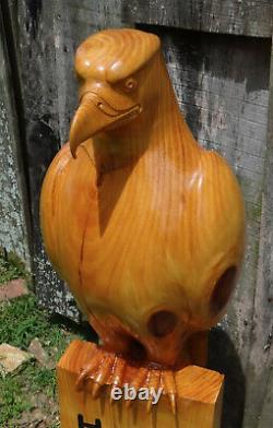 Chainsaw Carved Standing Eagl Rustic Decor. Hand Made Wood Carved Art Sculpture