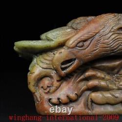 China Chinese Shoushan stone Hand carved fengshui Eagle Hawk seal Stamp signet