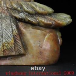 China Chinese Shoushan stone Hand carved fengshui Eagle Hawk seal Stamp signet