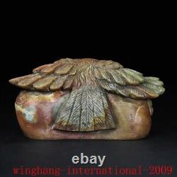 China Chinese Shoushan stone Hand carved fengshui Eagle Hawk seal Stamp signet