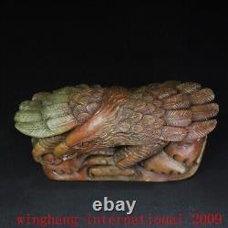 China Chinese Shoushan stone Hand carved fengshui Eagle Hawk seal Stamp signet