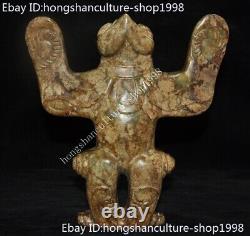 China Hongshan Culture Hetian jade hand carved bird eagle animal Exorcism statue
