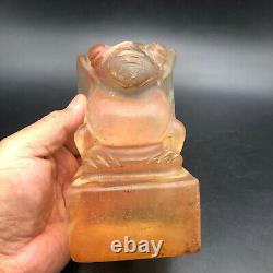 China Hongshan Culture Old Crystal Hand-carved Eagle bird Statue Seal #088