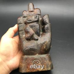 China Hongshan Culture Old Jade stone hand-carved human hand&eagle Statue, #568