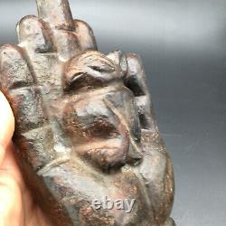 China Hongshan Culture Old Jade stone hand-carved human hand&eagle Statue, #568