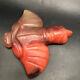 China Hongshan Culture Old Red Crystal Hand-carved Dragon Head&eagle Statue #101