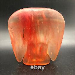 China Hongshan Culture Old Red Crystal Hand-carved Eagle bird Statue #093