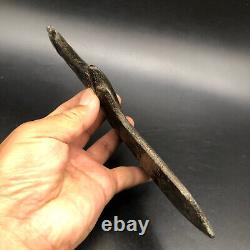 China Hongshan Culture Old jade Hand-carved Eagle head weapon Knife sword, #301