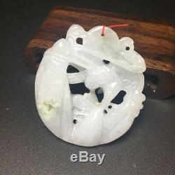 China antique Natural hand carved feicui old jade Jadeite eagle fish Pendant