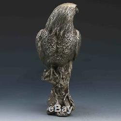 China antique copper silvering hand carving bird eagle Statue