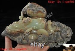 China dynasty Hetian jade hand carved eagle brave troops beast Sacrifice statue