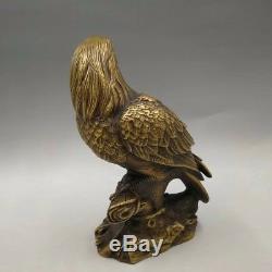 Chinese Antique Brass Hand carving Eagle statue a830