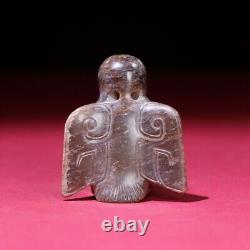 Chinese Antique Shang Dynasty Hetian Ancient Jade Statues Eagle Jade Pendants