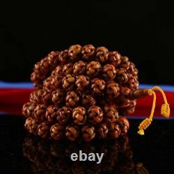 Chinese Antique Tibetan Buddhism hand-carved eagle bone beads Bracelet necklace