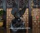 Chinese Black Wood Hand Carved Feng Shui Animal Falcon Hawk Eagle Bird Statue