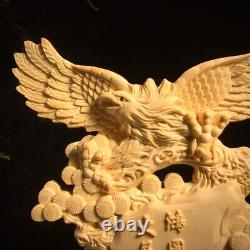Chinese Boxwood Hand carved Exquisite Eagle Statue 9600