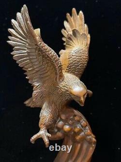 Chinese Boxwood Wood Hand Carved Eagle trophy Statue. 6042