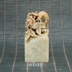 Chinese Exquisite Natural Shoushan Stone Hand carved eagle Seal 40072