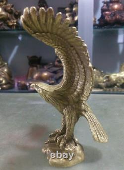 Chinese Fengshui Brass king of birds Eagle Hawk Animal sculpture Statue